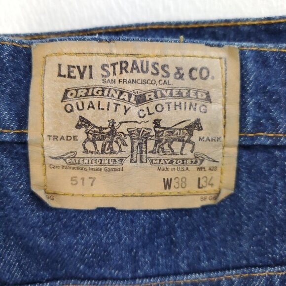 Levi's 517 Orange Tab Jeans Bootcut Vintage USA Dark Wash Denim Men's 38x34 NWOT - Picture 4 of 12